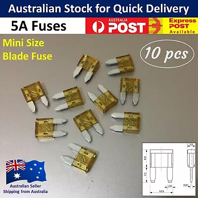 10pcs / 5 Amp Mini Blade Fuse - Orange Car Truck Auto Fuses 5A • $3.99