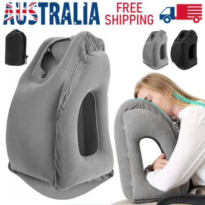 $14.75 • Buy Inflatable Air Cushion Travel Pillow For Airplane Office Nap Rest Neck Head Chin