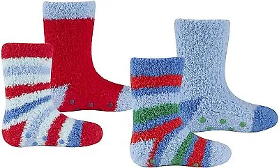 Tick Tock Baby Boys 2 Pack Cosy Socks With Grippers • $3.72