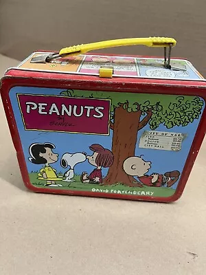 Peanuts Lunch Box Schulz 1973 Charlie Brown Snoopy Psychiatric Help No Thermos • $14.99