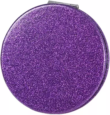 Cute Purple Compact Mirror For WomenMen And KidsLeather Small Pocket Purse Mir • $9.53