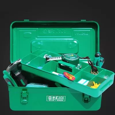 LAOA Thicken Hardware Tool Box Large Capacity Iron Toolkit Tools Storage Case • $60.97