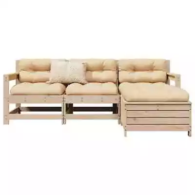 Garden Sofa Set 4 Piece Outdoor Corner Solid Wood Pine VidaXL • £211.99