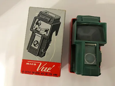 VTG 1950s Micro Vue Turquoise Slide & Film Viewer W/Original Box Chicago Rare • $18.88
