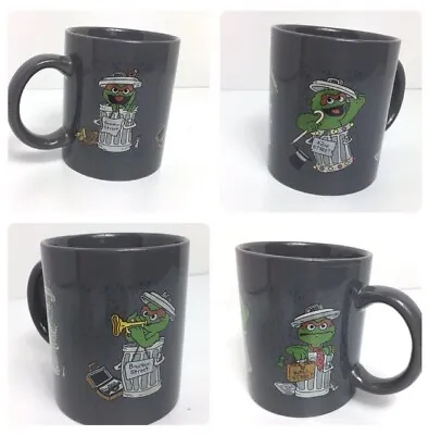 Vtg Sesame Street Store Oscar The Grouch Mug Muppets Bourbon Wall 42nd Grey • $13.95