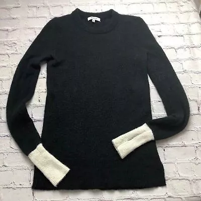 Madewell Merino Wool Alpaca Crew Neck Sweater Contrast Cuffs XS • $20
