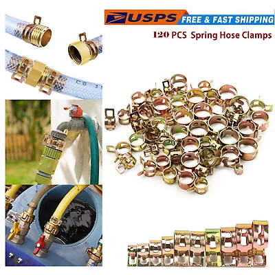 120X Hose Spring Clamps 5-22mm Fastener Fuel Water Line Pipe Air Tube Clips Kit • $11.09