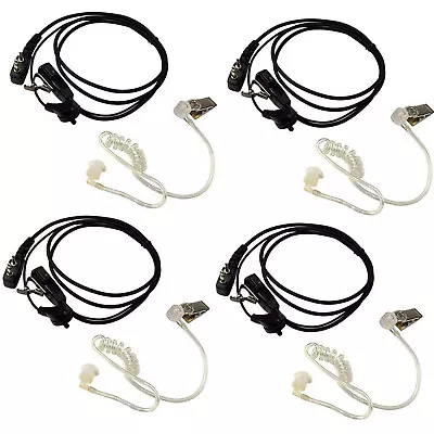 4x HQRP External Ear Loop 2-Pin Headsets PTT Mic For Cobra Series Radio Devices • £46.66