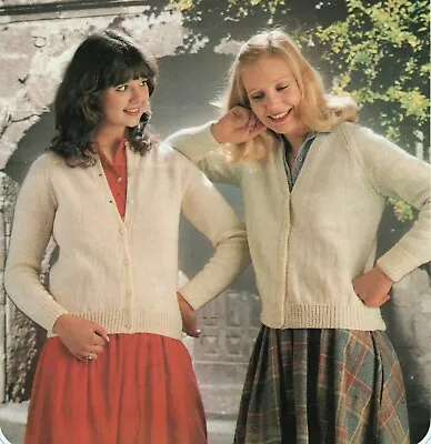 Ladies Classic Cardigan Knitting Pattern Raglan Sleeves Easy Knit DK 32-42  1417 • £2.09