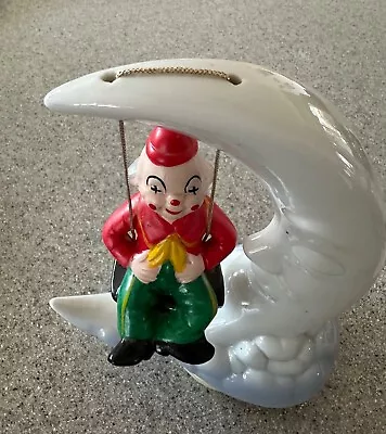 Vintage 'man In The Moon' Music Box W/swinging Clown Plays SEND IN THE CLOWNS • $22.80