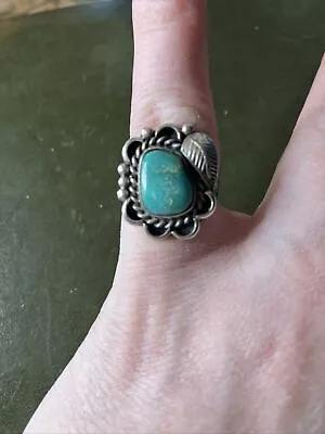 Sterling Silver & Turquoise Ring Size 6 Vintage .925 • $40