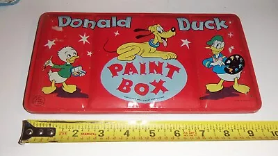 Vintage Donald Duck Paint Box Tin- Litho England No Paint Or Tray • $12.95