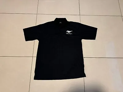 Ford Mustang Mens Polo Shirt Logo Embroidered Pony Black Size Large • $15