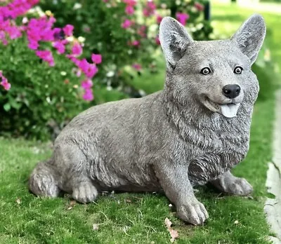 Massive Corgi Statue Garden Dog Memorial Figure Outdoor Puppy Decoration 13  • $159