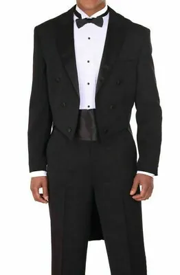 Men's Tuxedo Suit With Long Tail Comes With Pants Black White Fortino Landi • $89.99
