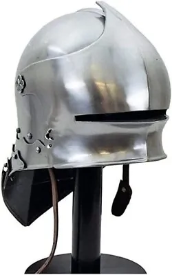 Medieval Helmet Face Close Helmet Metal Spartan Greek Helmet SCA LARP Costume 30 • $150.50