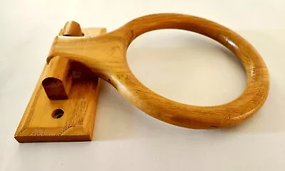 Vintage Oak Wood Wooden Towel Holder Ring Bathroom Kitchen Laundry Room Toilet  • $13.95