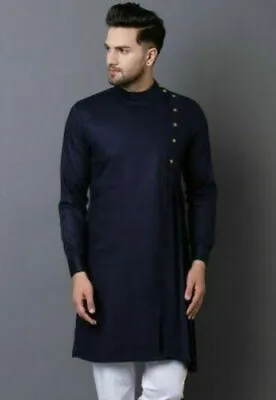 £21.59 • Buy Men's Indian Cotton Shirt Long Kurta Top - Indian Clothing Fashion Casual Dress