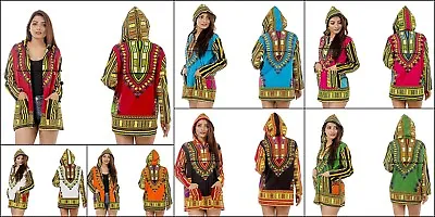 Dashiki Men Shirt African Hippie Vintage Women Top Haute Tribal Blouse One Size • £26.46