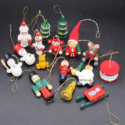 Vintage Miniature Wood Ornaments Assorted Dozen (12) Max 2 1/2  High • $12
