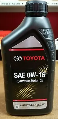 Genuine Toyota / Lexus 0w16 Motor Oil Qty 6 Quarts In A Case • $39.62