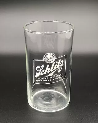 Schlitz Beer Shell Glass / Vtg Tavern Barware Advertising / Man Cave Bar Decor • $15.95