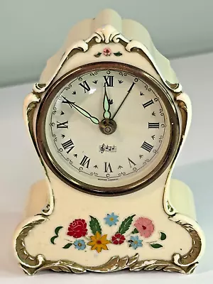 Vintage German Wind-Up Alarm Clock With Swiss Music Box. • $49