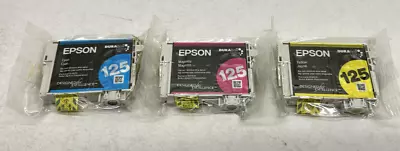 GENUINE Epson 125 Yellow Cyan Magenta Ink Cartridge New Sealed • $20