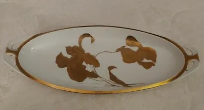 Vintage RS R S GERMANY RARE Gold IRIS Elegant Oval Serving Dish Bowl • $20