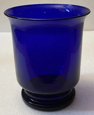 6.25” Vintage PartyLite Cobalt Blue Glass Candle Holder Hurricane Portugal • $18