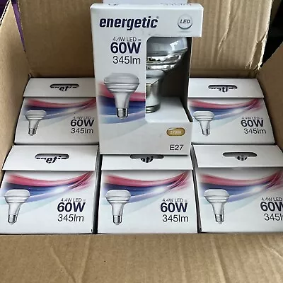 6 X Energy Saving R80 Reflector LED Light Bulb E27 ES Screw 4.4W 60W 2700k 345lm • £13