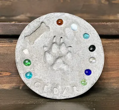 Dog Memorial Garden Stone – DIY Stepping Stone Kit – Pawprint Stepping Stone DIY • $19.75