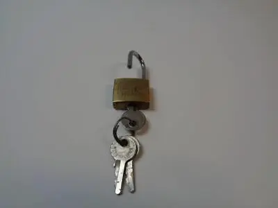 Vintage Mini Helping Hand Solid Brass Padlock With 3 Keys Made In China • $8