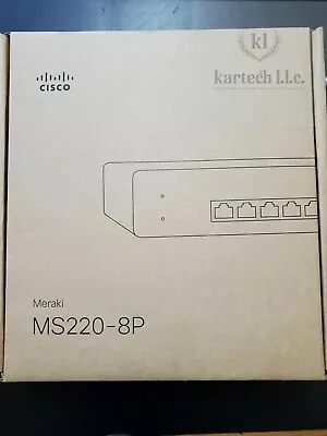 Cisco Meraki MS220-8P Cloud Managed Switch 8-Port Gigabit  NEW OPEN BOX • $264.99