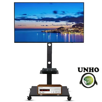 32 -70  Plasma Portable TV Mobile Floor Stand Moving Cart Home Office Display • £56.96