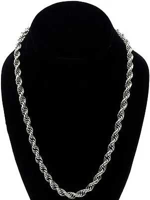 Silver Hallmarked Vintage Rope Chain Necklace Jewellery Fashion 32.6 Grams • £79.95