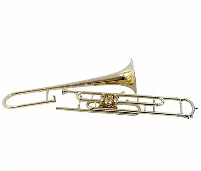 WINTER SALE BRASS FINISH Bb VALVE TROMBONE FREE HARD CASE+MOUTHPIECE • $196.63