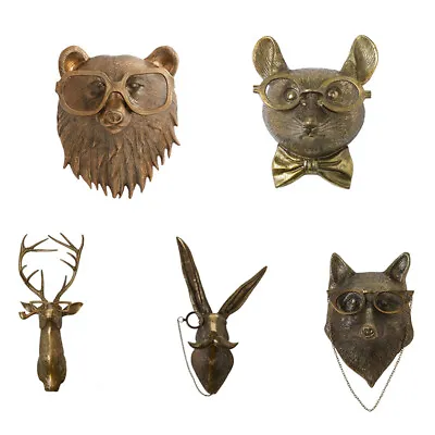 Animial Head Wall Mounted Sculpture Wall Decor Resin Animal Pendant Decoratio-LU • $14.09