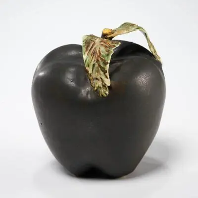 Paul Bellardo Matte Black Apple Ceramic Studio Art Sculpture Signed • $60