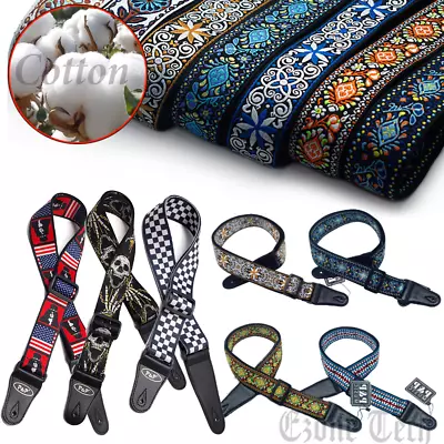 Guitar Straps Vintage Embroidered For Bass Electric Acoustic Guitar Adjustable • $8.96