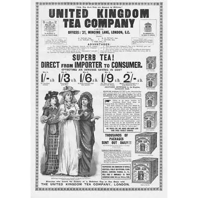 UNITED KINGDOM TEA COMPANY London Victorian Advertisement 1893 • £13.99