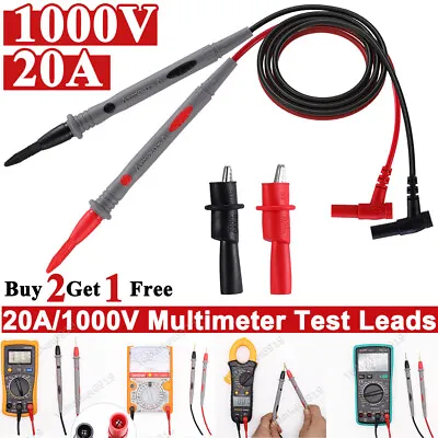 1 Pair Test Lead Probe Cable For Digital Multimeter Fluke CAT III 1000V 20A 0.8M • $6.82