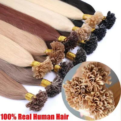 Pre Bonded Nail-U Tip Hair Extensions 100%Real Indian Human Hair Thick 16-22  1g • $33