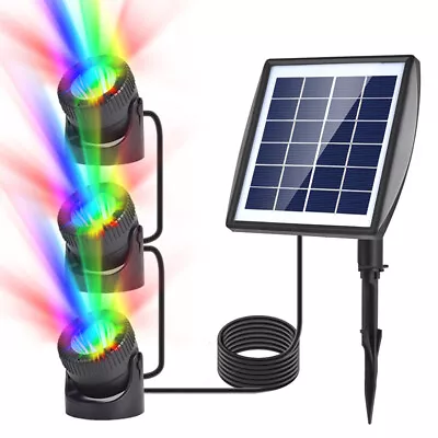 Solar Powered Pond Lights 3 IN 1 RGB LED Submersible Fountain Underwater Lights • £19.99