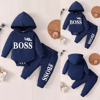 £8.49 • Buy Newborn Baby Boy Girl 2pcs Set Clothes Long Sleeve Romper Tops Pants Outfits Set