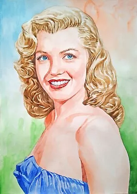 1169 × 1653  Marilyn Monroe ~younger~ 2024 Watercolor SIGNED/DATED • $65