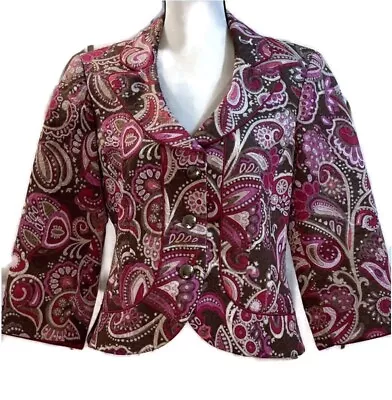 WORK TO WEEKEND Multicolor 3/4 Sleeve 3 Button Blazer Jacket Women's Sz 10 • $18