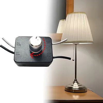 Inline Dimmer Switch Trailing Edge Rewireable Cord Dimmer Black For Table Lamp • £8.23