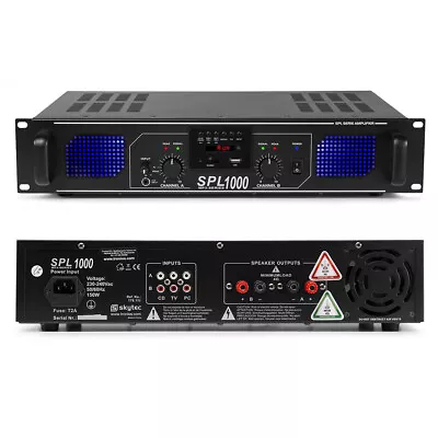 19  Rack Mountable Professional DJ Amp PA Amplifier Sound System 1000 Watt • £115