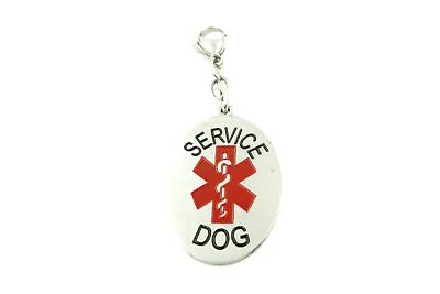 $7.95 • Buy Service Dog Alert Oval Stainless Steel Pet ID Tag
